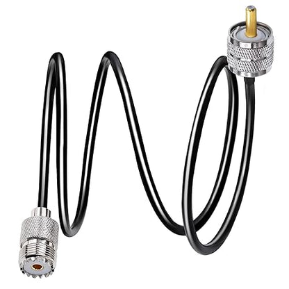 RG58 UHF Coax Cable 3.3 feet (1 M) Low Loss UHF Male to UHF Female Extension Jumper Coaxial Cable - Pack - 1