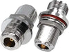 N-Type Female to N-Type Female Bulkhead RF Coax Adapter - Pack - 2