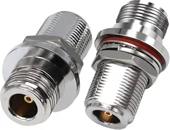 N-Type Female to N-Type Female Bulkhead RF Coaxial Cable Adapter Connector (Pack 2)