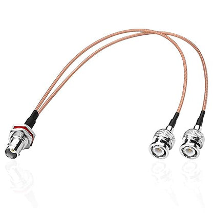 RG316 BNC Splitter Coax Cable BNC Female to Dual Male Y Splitter 1 Feet (12 Inch) Coaxial Connector Extension Cable -Pack -1