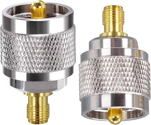 UHF Male to SMA Female Adapter (PL-259) – RF Coaxial Connector (Pack of 2)