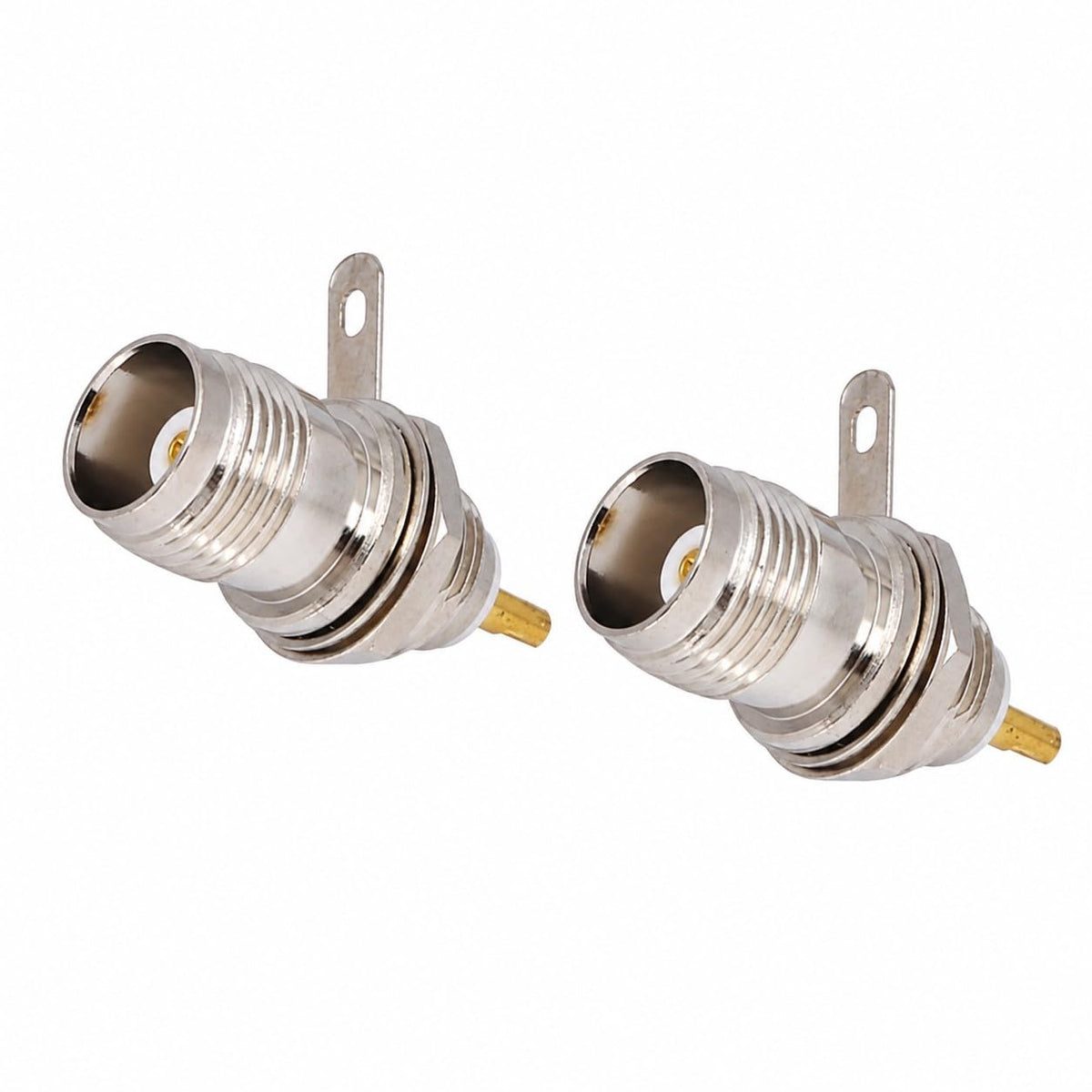 ABONIX TNC Female Bulkhead RF Connector, Solder Panel Mount, 50 Ohm, Pack of 2
