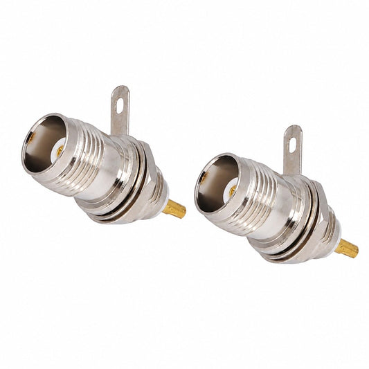 ABONIX TNC Female Bulkhead RF Connector, Solder Panel Mount, 50 Ohm, Pack of 2
