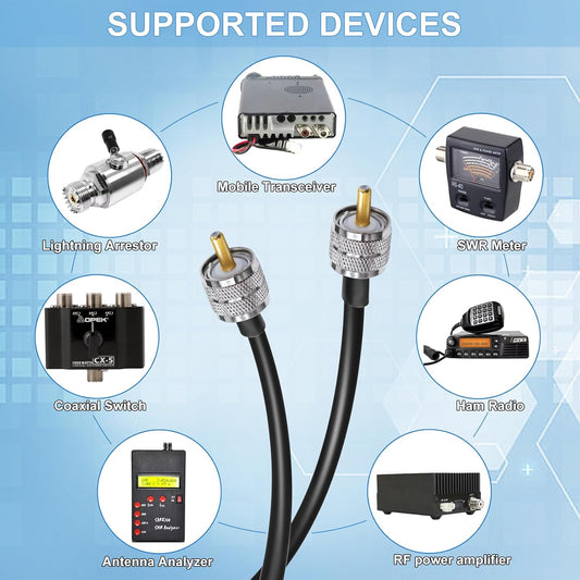 RG58 UHF Male to SMA Male Coaxial Jumper Cable 5 M (16.4 ft) Low Loss Extension Cable (Pack of 1)