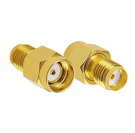 RP-SMA Male to SMA Female Coax Adapter Connector (Pack of 2)