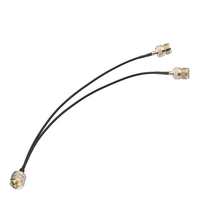ABONIX RG174 UHF Male to Dual UHF Female Splitter Cable 30cm (1FT)