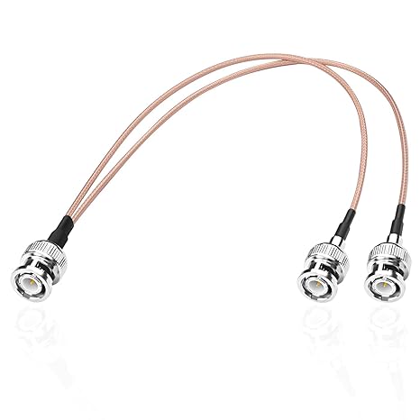 RG316 BNC Male to Dual Male 50Ohm Y Splitter 1 Feet (12 Inch) Jumper Cable