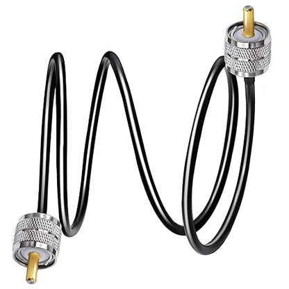 Jumber Cable UHF Male to Male Extension Cable 3.3 feet (1M) Low Loss RG58 RF Black Coaxial Cable - Pack - 1