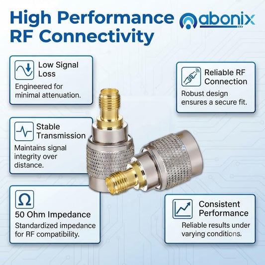 ABONIX SMA Female to TNC Male RF Adapter, Coaxial Connector- Pack- 2