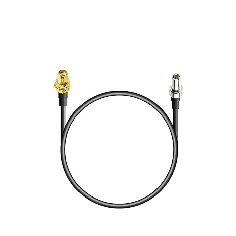 SMA Female to TS9 Male Straight Low Loss RG174 RF Coaxial Antenna Router Extension Cable 30cm (12 Inch)- Pack -1