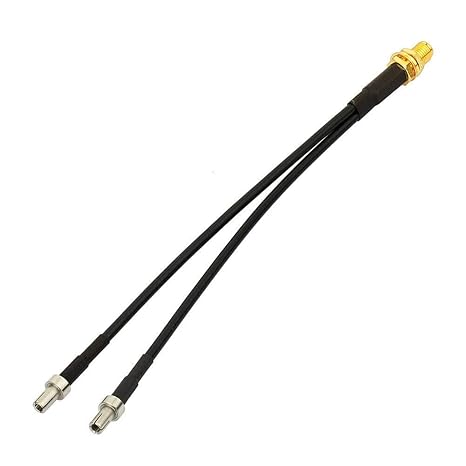 SMA Female to Dual TS9 Male Straight Low Loss RG174 RF Coaxial Cable 15cm (6 Inch) -Pack -1