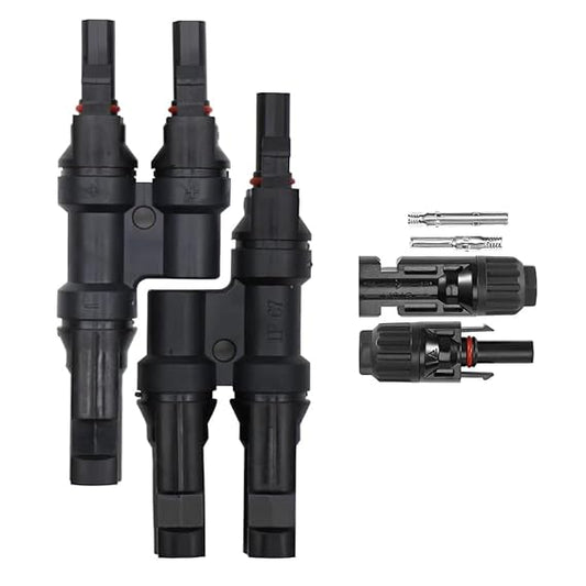 Solar Panel MC4 T Branch Connector - 1+1 Pair MC4 Connector