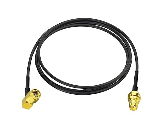 RP-SMA Male Right Angle to RP-SMA Female Low Loss RG174 RF Coaxial Cable 1 Meter (3.28FT) -Pack -1