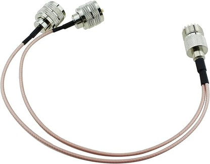 RG316 UHF Splitter Cable UHF Female to Dual UHF Male 1Ft (12inch) Coaxial Cable (Pack of 1)