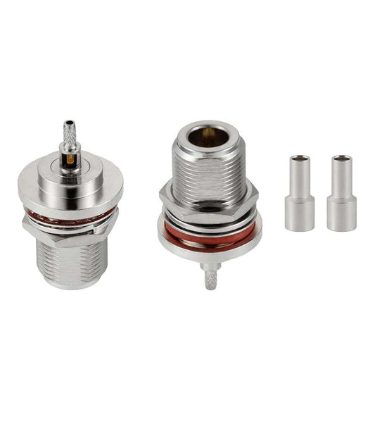 ABONIX N Female Bulkhead Crimp Connector for RG-316/RG-174 Pack- 2