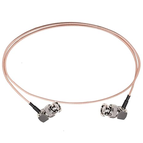 RG316 BNC Male to BNC Male Right Angle Coaxial Extension Cable (1 Meter / 3.28ft, 50 Ohm) -Pack -1