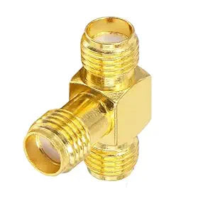 SMA Tee Splitter 2-Way, SMA Female to Dual Female Splitter Antenna Adapter Converter (Pack of 1)