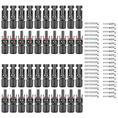 Solar MC4 Connector Kit – Waterproof Male & Female PV Cable Connectors - Pack - 20 Pairs