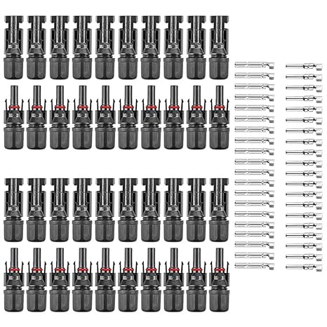 Solar MC4 Connector Kit – Waterproof Male & Female PV Cable Connectors - Pack - 20 Pairs