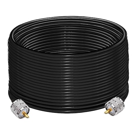 RG58 UHF Male to SMA Male Coaxial Jumper Cable, 20 M (65.6 ft) Low Loss Extension Cable (Pack of 1)