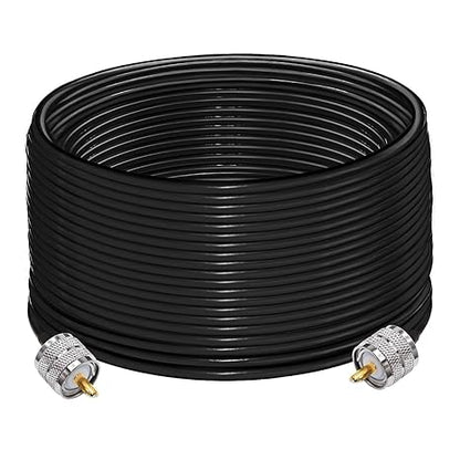 RG58 UHF Male to SMA Male Coaxial Jumper Cable, 20 M (65.6 ft) Low Loss Extension Cable (Pack of 1)