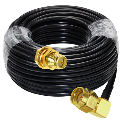 RG58 RP-SMA Male to RP-SMA Female Coaxial Jumper Cable 65.6ft(20M) Low Loss Extension Cable -Pack -1