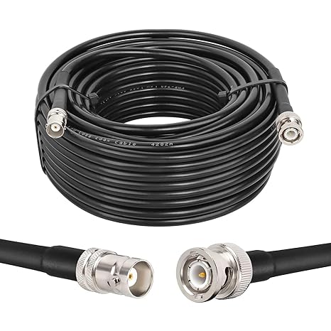 RG58 BNC Male to BNC Female Coaxial Jumper Cable 65.6ft(20M) Low Loss Extension Cable - Pack - 1