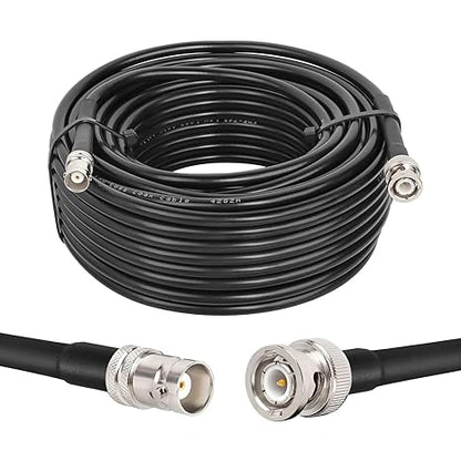 RG58 BNC Male to BNC Female Coaxial Jumper Cable 65.6ft(20M) Low Loss Extension Cable - Pack - 1
