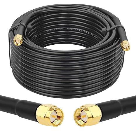 RG58 SMA Male to SMA Male 65.6ft(20M) Coaxial Jumper Cable (Pack of 1)