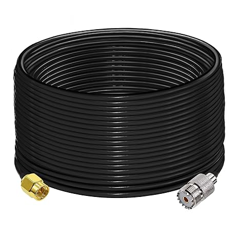 RG58 UHF Female to SMA Male Coaxial Jumper Cable 65.6ft(20M) Low Loss Extension Cable (Pack of 1)