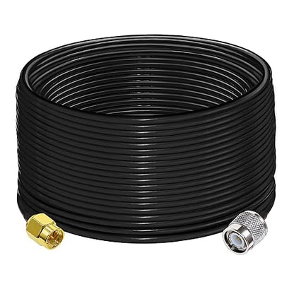 RG58 TNC Male to SMA Male Coaxial Jumper Cable 65.6ft(20M) Low Loss Extension Cable (Pack of 1)