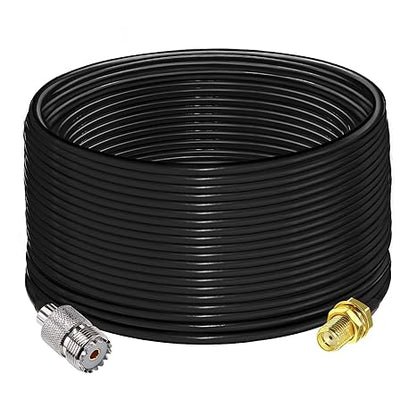 RG58 UHF Female to SMA Female Coaxial Jumper Cable 65.6ft(20M) Low Loss Extension Cable (Pack of 1)