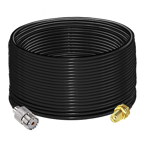 RG58 UHF Female to SMA Female Coaxial Jumper Cable 65.6ft(20M) Low Loss Extension Cable (Pack of 1)