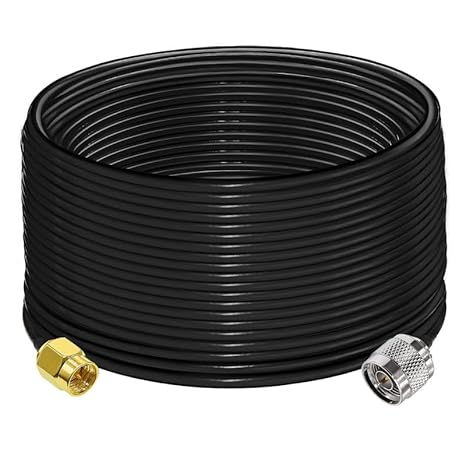 RG58 SMA Male to Type N Male Antenna Extension Coaxial Cable 65.6 feet (20M) -Pack-1
