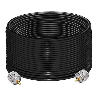 Jumber Cable UHF Male to Male Extension Cable 65.6ft(20M) Low Loss RG58 RF Black Coaxial Cable - Pack - 1