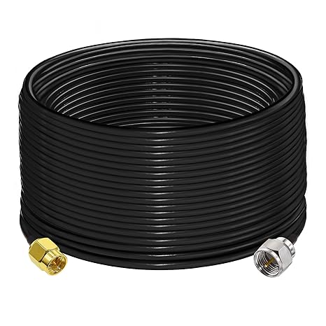 F Type Male Plug to SMA Male RG58 65.6ft(20M) Extension Cable (Pack of 1)