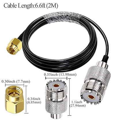 RG58 UHF Female to SMA Male Coaxial Jumper Cable 6.6ft(2 Meter) Low Loss Extension Cable (Pack of 1)