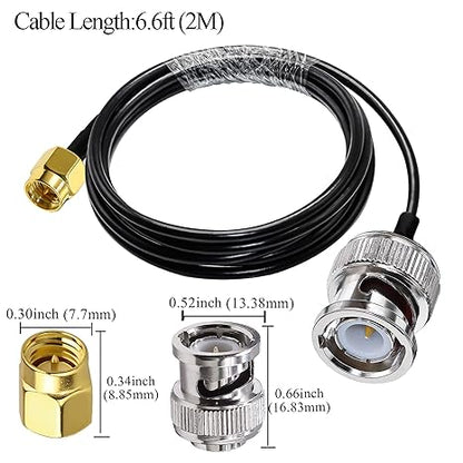 BNC Male to SMA Male Extension Cable RG58 6.6ft(2 Meter) for Antennas Wireless LAN Devices