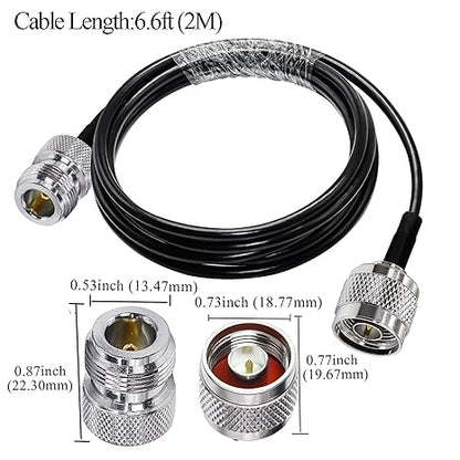 RG58 Coaxial Jumper Cable – N Male to N Female Low Loss RF Extension Cable (2M / 6.6FT) -Pack -1