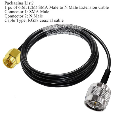 RG58 6.6 feet (2M) Low Loss WiFi Antenna Extension Cable (Pack of 1)