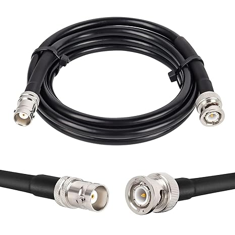 2M (6.6ft) RG58 BNC Male to Female Coaxial Jumper Cable – Low Loss Extension (Pack of 1)