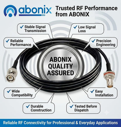 ABONIX BNC Male to BNC Female Bulkhead Cable 2M (6.56FT), RG174 50 Ohm
