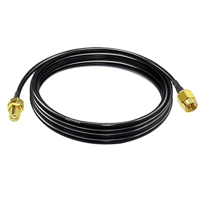 SMA Male to SMA Female Bulkhead Low Loss RG174 RF Coaxial Cable 2 Meter (6.56FT) -Pack -1