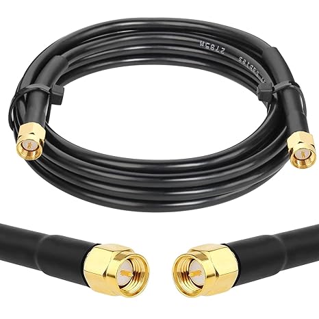 RG58 SMA Male to SMA Male 6.6ft(2 Meter) Coaxial Jumper Cable (Pack of 1)
