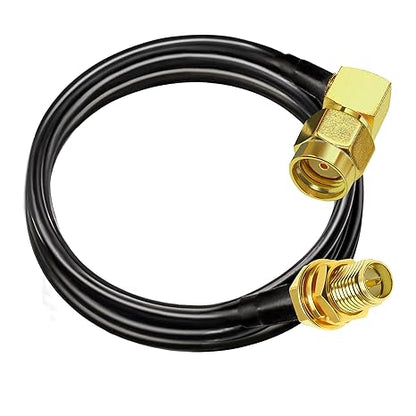 RG58 Coaxial Jumper Cable 6.6ft (2m) | RP-SMA Male to RP-SMA Female Low Loss Extension Cable -Pack -1