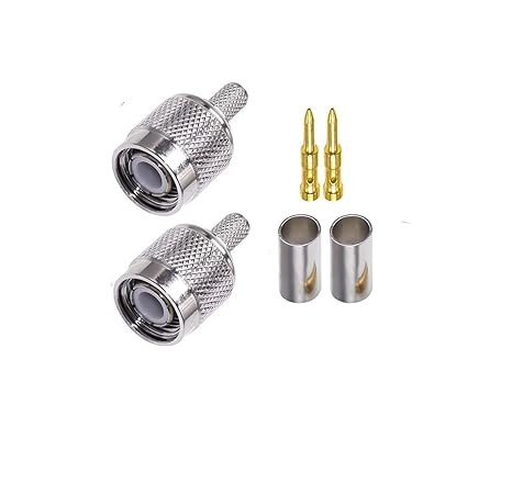 TNC Male Crimp Coaxial Connector Adapter for RG58 Cable – RF Antenna Fitting (Pack of 2)
