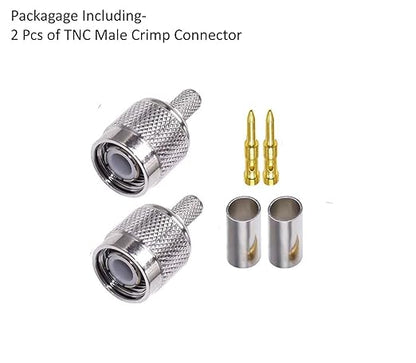 TNC Male Crimp Coaxial Connector Adapter for RG58 Cable – RF Antenna Fitting (Pack of 2)