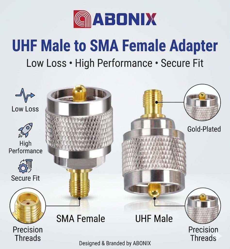 UHF Male to SMA Female Coax Adapter - Pack - 2