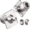 N Female to SMA Female 4 Hole Flange Panel Mount Coax Adapter - Pack - 2