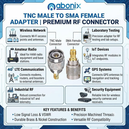 ABONIX SMA Female to TNC Male RF Adapter, Coaxial Connector- Pack- 2